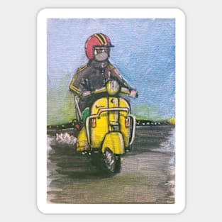 Retro Scooter, Classic Scooter, Scooterist, Scootering, Scooter Rider, Mod Art Sticker